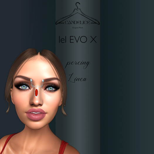 Add me - Lelutka - Percing Noze Linea Silver Red