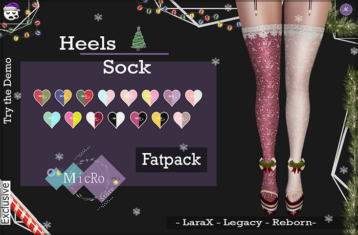 - MicRo - Outfit Holiday Candy Fatpack Heels Sock