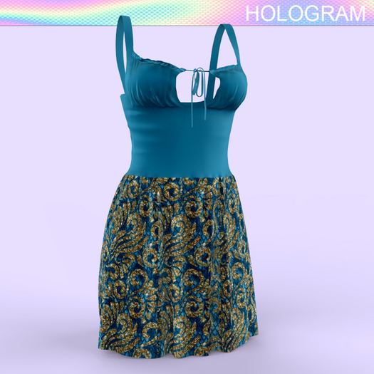 Blue Gold Tied Dress Peach
