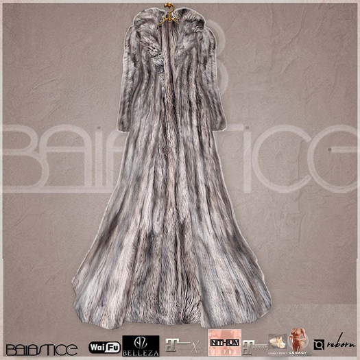 Baiastice_Long Fur Coat-Silver