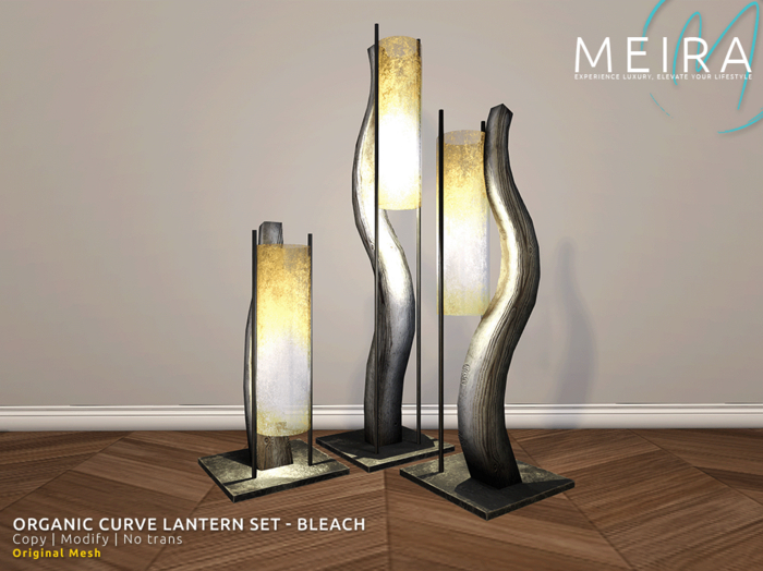 Meira Organic Curve Lantern Set - Bleach
