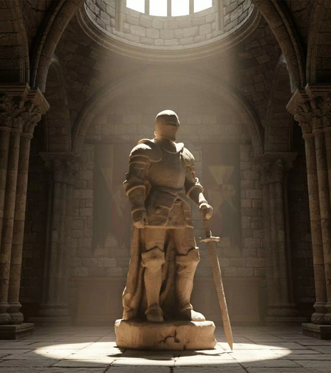 Knight Guardian Statue PBR - Highly Detailed (Li)