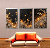 Green Landscape Wall Sticker with Tryptic Frame 9