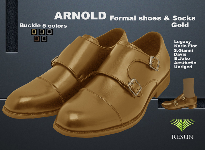 Res_Arnold Formal shoes and socks Gold