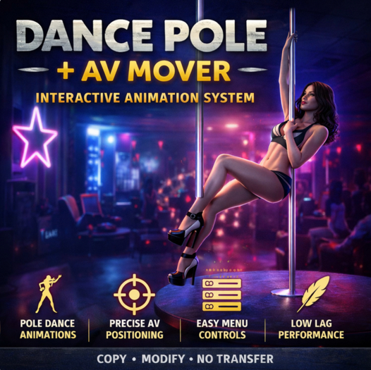 Dance Pole + AV Mover – Interactive Animation System (Second Life)