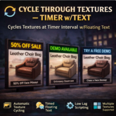 Cycle Through Textures - Timer w/text Automatic Texture Changer with Timed Display Text