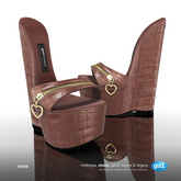 [Gos] Nova Zipped Mules - Hot Chocolate