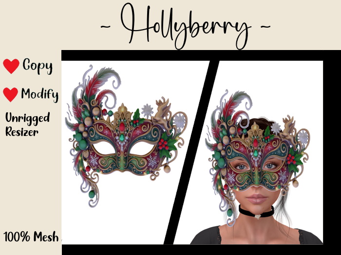 HB: Christmas Masquerade Mask