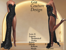 "GCD" Krista Shimmering Slit Gown Black