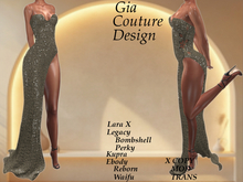 "GCD" Krista Shimmering Slit Gown Gold