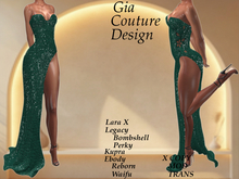 "GCD" Krista Shimmering Slit Gown Jade