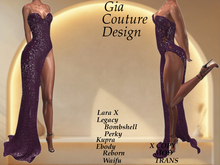 "GCD" Krista Shimmering Slit Gown Mulberry
