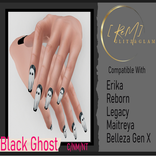 [ReM]  Black Ghost Nails
