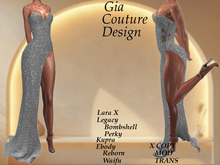 "GCD" Krista Shimmering Slit Gown Silver