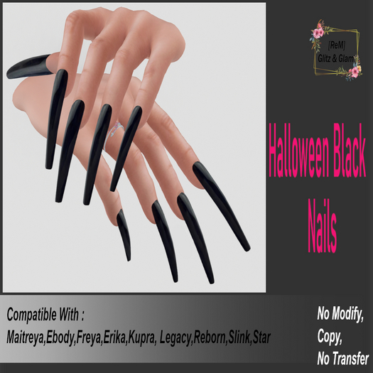 [ReM]  Halloween Black Nails