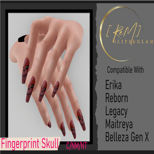 [ReM]  Fingerprint Skull Nails.