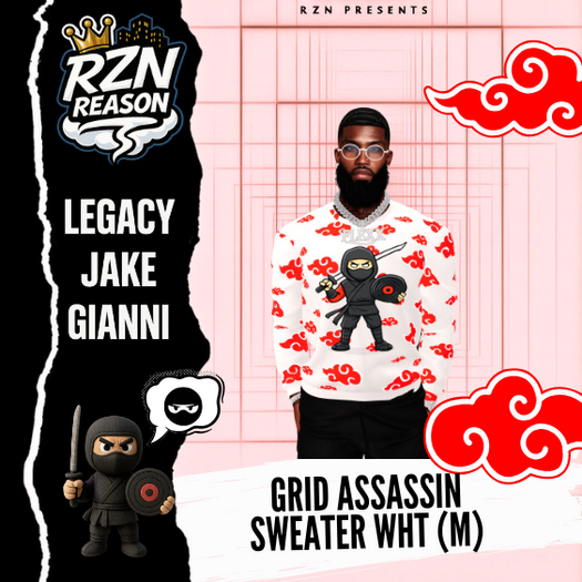[RZNXGLAM] GRID ASSASSINS UGLY SWEATER WHT ~ FELLAS