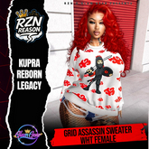 [RZNXGLAM] GRID ASSASSINS UGLY SWEATER WHT ~ LADIES
