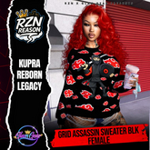 [RZNXGLAM] GRID ASSASSINS UGLY SWEATER BLK ~ LADIES