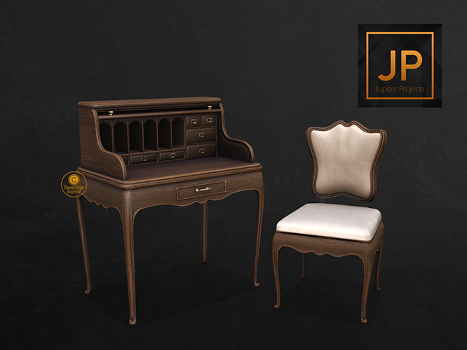 3. Elm. Penny's Parlour Desk//Writing Desk & Chair [Walnut]