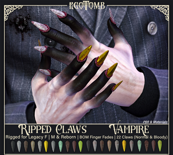 -egotomb- Ripped Claws Vampire - Legacy F / M & Reborn