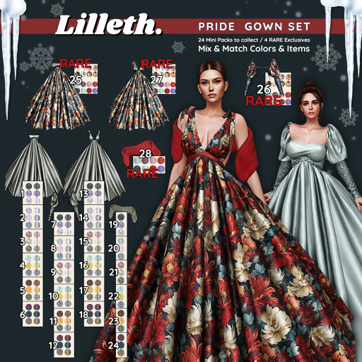 25. Lilleth PRIDE Gown1  Floral - Waifus RARE