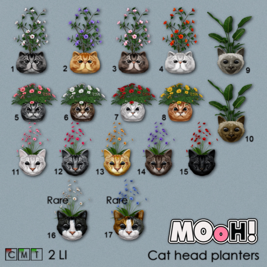 17. RARE MOoH! Cat planter shorthair calico 2LI RARE