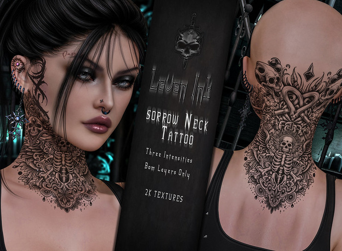Leven Ink - Sorrow Neck Tattoo