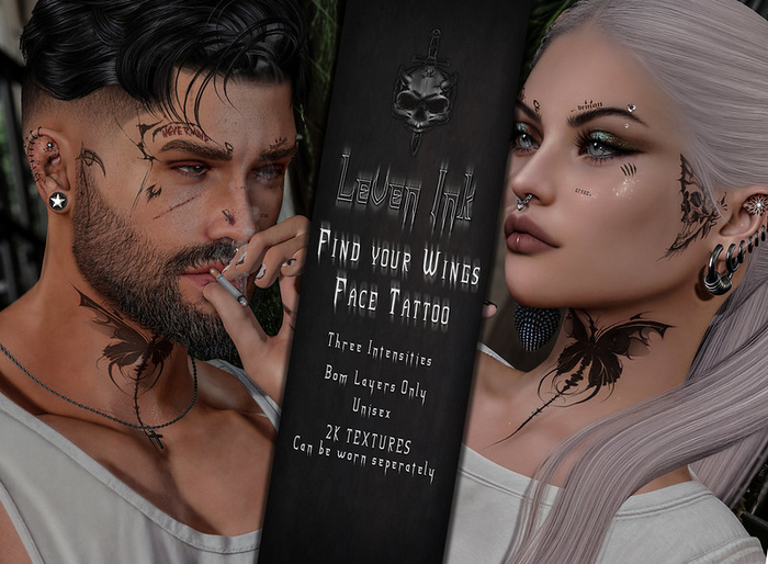 Leven Ink - Find Your Wings Face Tattoo