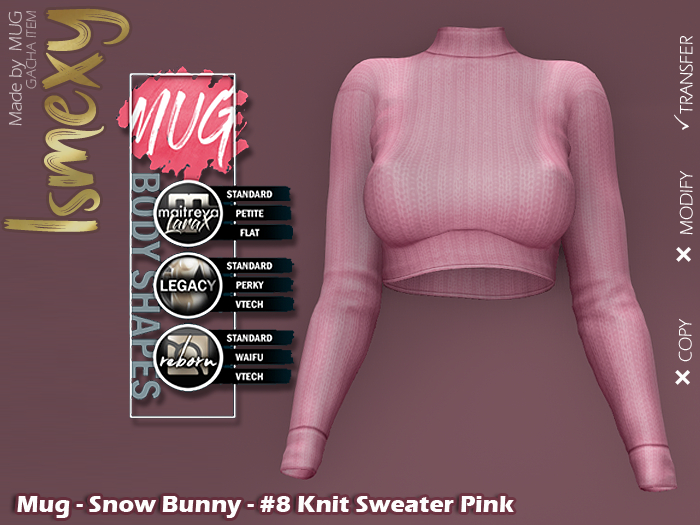 Mug - Snow Bunny - #8 Knit Sweater Pink