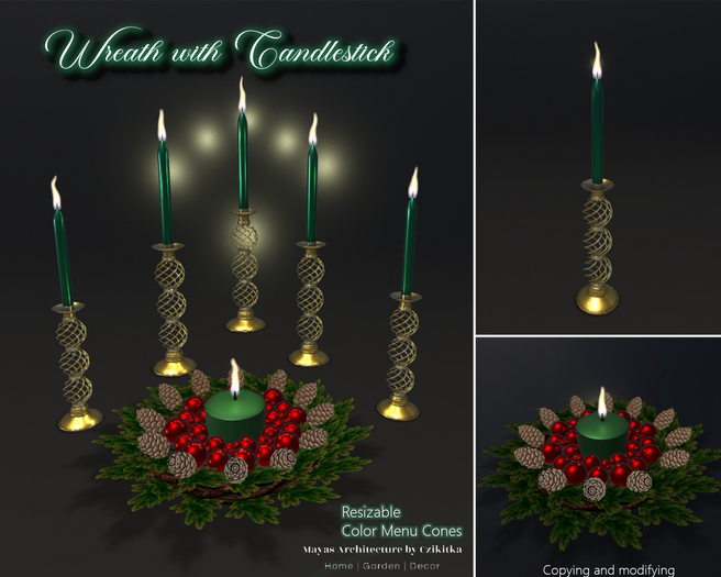 Wreath | Candlestick | Pine Cone | PBR Materials