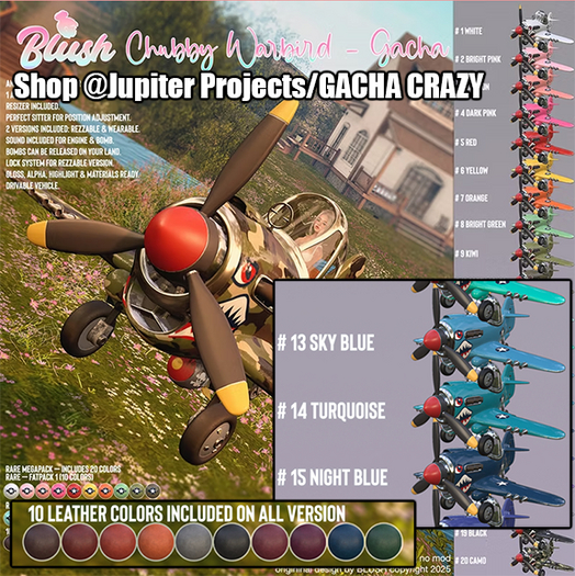 BLUSH - Chubby Warbird - Color #14 (Turquoise)