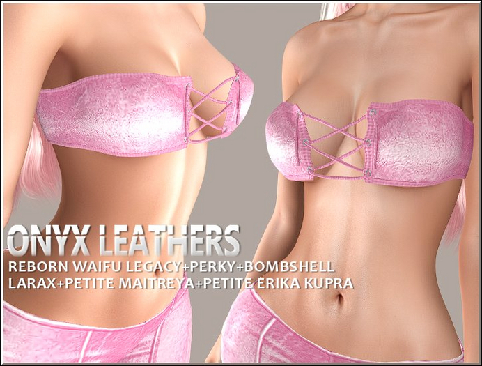 Pink Leather Tube Top