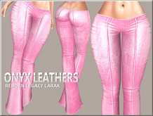 Pink Leather Low rise Bell Bottoms