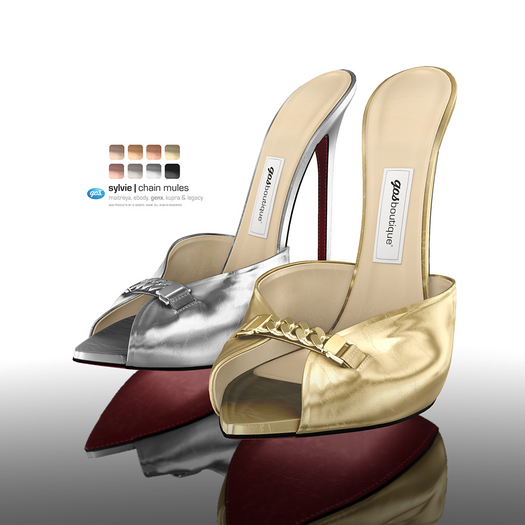 [Gos] Sylvie Chain Mules - Metallic Collection
