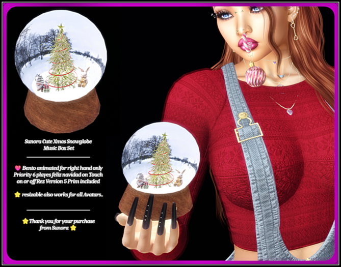 Sunora Cute Xmas Snowglobe Music Box Set