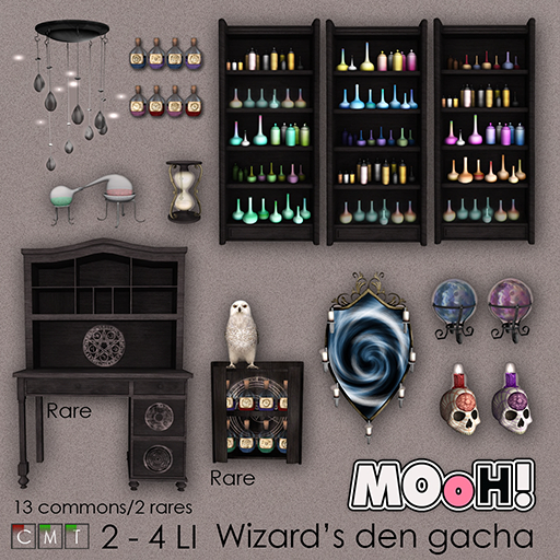 10. MOoH! Potion rack wt owl 3LI RARE