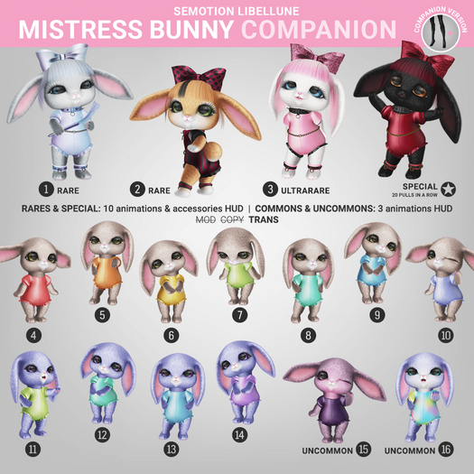 SEmotion Libellune Mistress Bunny Companion COMMON 13