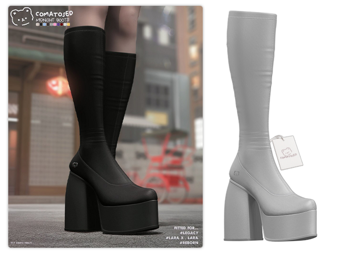 #comatosed. midnight boots [gray]