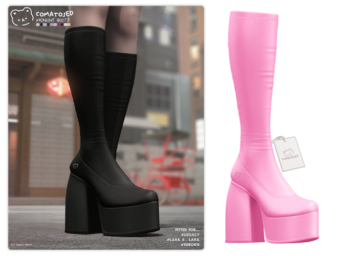 #comatosed. midnight boots [pink]