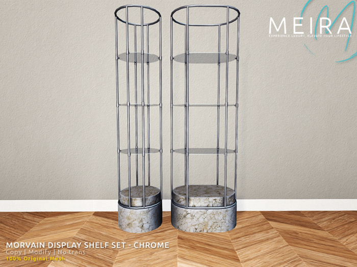 Meira Morvain Display Shelf Set - Chrome