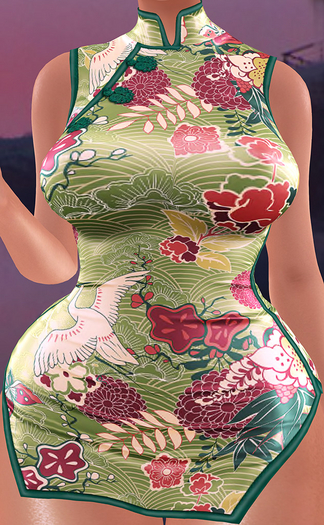 SKBW Cheongsam - Cranes