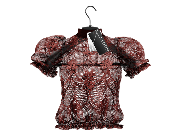 [HUNTT] - Molly Blouse Overlay - Red