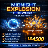 Midnight Explosion Firework LSL Script – Automatic SLT Countdown, Glow, Light & Particle Effects (Full Perm)