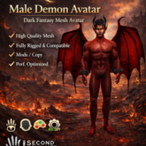 Male Demon Avatar – Dark Winged Demon (Full Body)