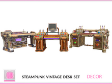 Steampunk Vintage Desk Set 3 Units - Gamer DJ Booth Industrial Decor