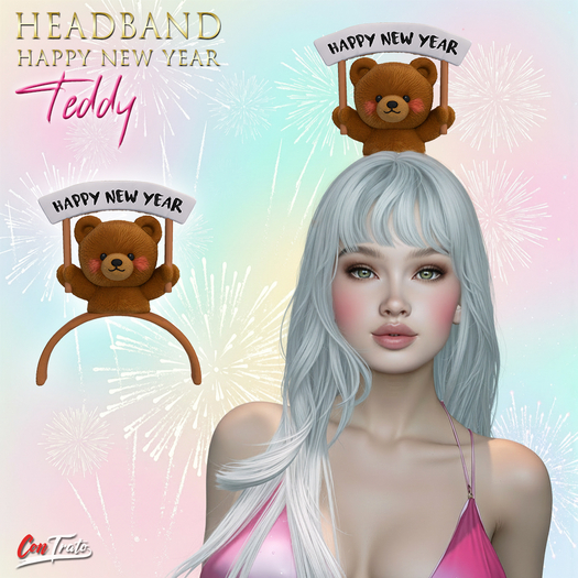 [ConTrato] Happy New Year Teddy Bear Headband
