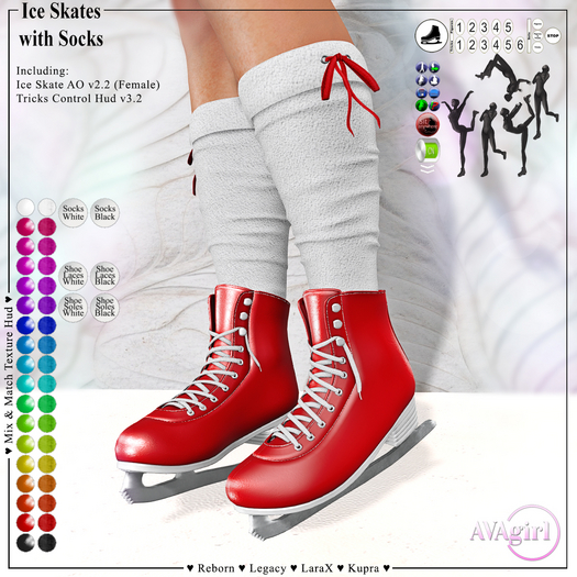 AVAgirl - Ice Skates with Socks /w AO v2.2 & Tricks Control Hud v3.2