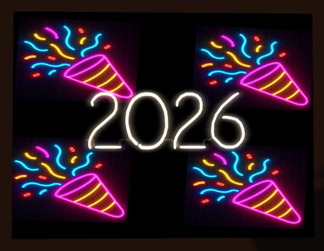 2026 Confetti Neon Sign