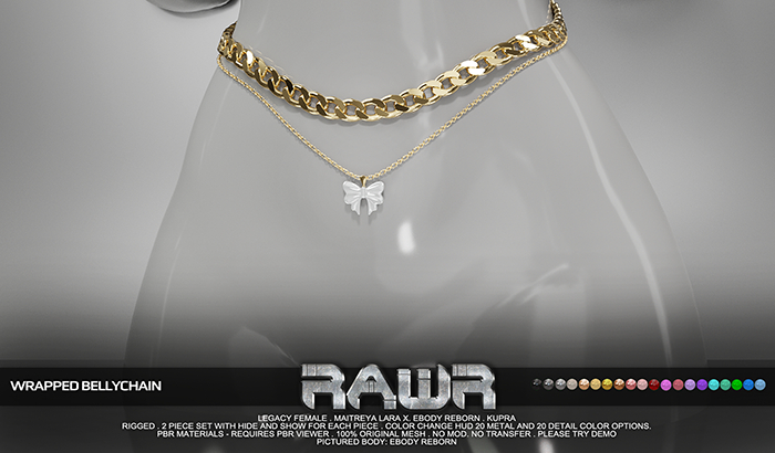 RAWR! Wrapped Bellychains (add me)